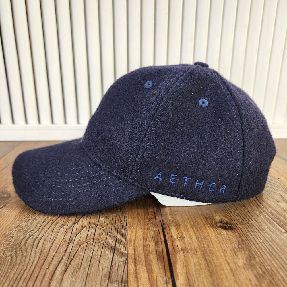 Aether Wool Hat Total Eclipse Blue Strapback Merino Wicking Baseball Dad Cap USA - Picture 5 of 9